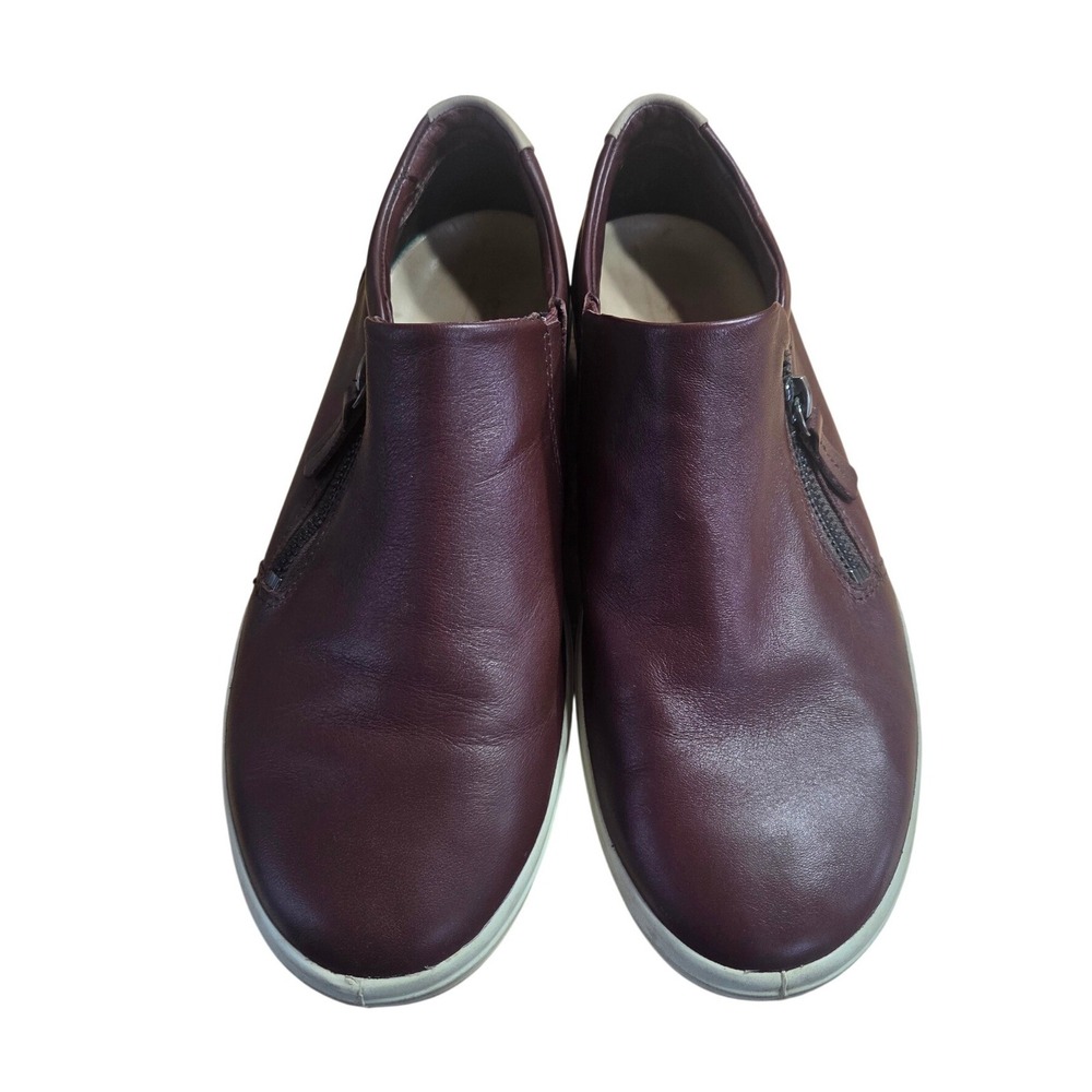 ECCO Soft 7 Zip Burgundy Brown Slip On Sneakers Womens 7 EU 38 47017301474